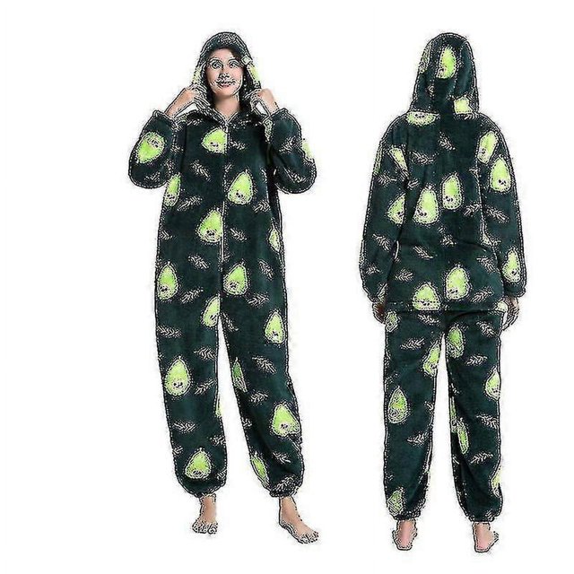 Cartoon Animal One-piece Pajamas Flannel Pajamas For Men And Women