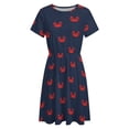 thumbnail image 4 of Happy Little Crabs - Navy Blue Sundress Short Sleeve Dress Summer Women Clothes Dress for Women Dresses, 4 of 7