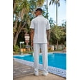 thumbnail image 4 of COOFANDY Men's 2 Piece Outfit Casual Short Sleeve Button Down Shirt Beach Summer Loose Pant Sets, 4 of 8