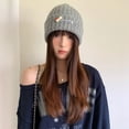 thumbnail image 1 of Knit Beanie Hat For Women Autumn And Winter Vintage Versatile Hat To Show Off A Small Face Cute And Warm Head Covering For Cold GRAY, 1 of 5