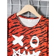 thumbnail image 5 of Mikrdoo 13-14 Years Kids Boys Halloween Outfits Pants Set Joker Face Print Tiger Camo Pattern Tops Elastic Pants 2Pcs Clothing From 8Y-14Y Red, 5 of 8