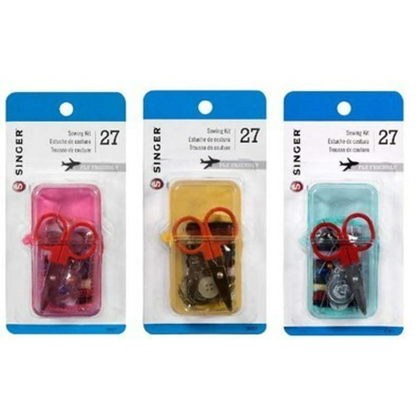 Singer Travel Sewing Kit in Case 27 Pcs (Assorted Colors Per Inner