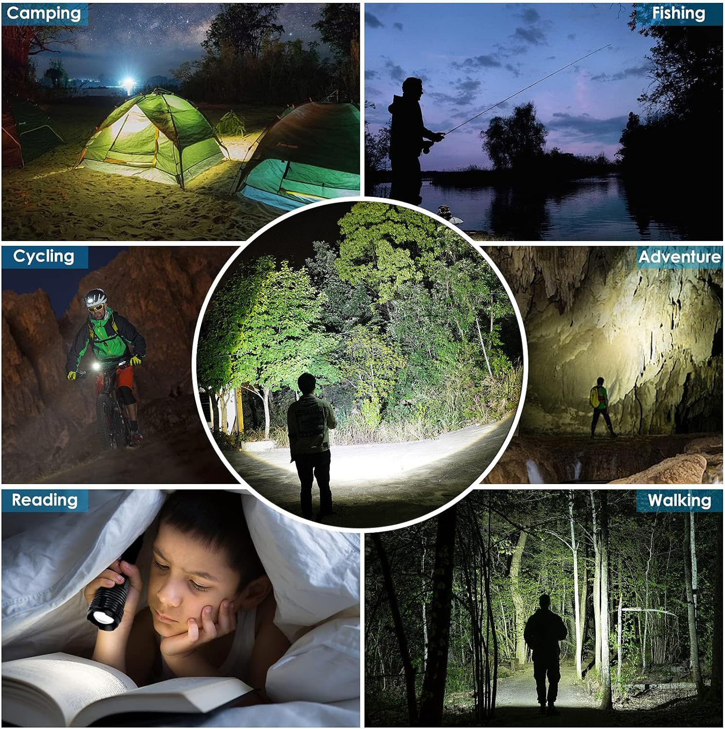 Fylivore Rechargeable Flashlight,100000 High Lumens Powerful Super Bright Portable LED Lighting Tactical backpacking hiking Gear Linterna Camping