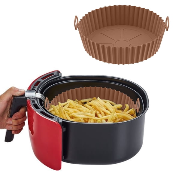 Feledorashia 7.5'' Silicone Air Fryer Liners, Air Fryer Silicone Reusable Liners, Food Safe Silicone Baking Tray Oven Accessories, Replacement of Flammable Parchment Liner Paper, Dishwasher Safe