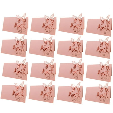 WORGEOUS  100 Pcs Table Name Card Clear Party Favor Boxes Wedding Cards Pink