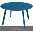 thumbnail image 6 of Compact Round Coffee Table - Modern 4-Leg Design with Black Rubber Feet, Perfect for Small Spaces - Peacock Blue, 6 of 9