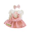 thumbnail image 4 of 3 piezas de ropa para muñecas pequeñas de 20 cm Hugo falda de muñeca de peluche de moda tocado rosa, 4 of 9