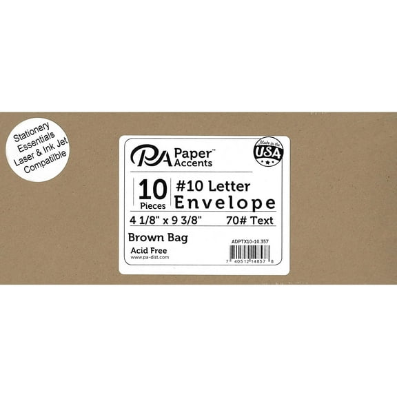 Envelope #10 Letter 10pc Brown Bag