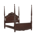 thumbnail image 4 of Formal 3pc Bedroom Set King Poster Bed Nightstands Cherry Finish Traditional Wooden Furntiure, 4 of 7