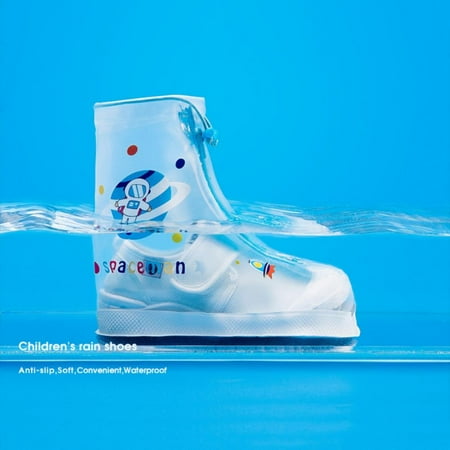 

BULLPIANO Reusable Waterproof Shoe Covers Shoe Protectors with Waterproof Zipper and Drawstring Design Not-Slip Rain Shoe Covers Suitable for Children