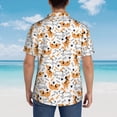 thumbnail image 4 of Balery Cute Dog Camisas hawaianas de manga corta para hombre, camisas playeras de corte holgado, camisas de vacaciones con botones,XX-Large, 4 of 7