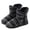 Black, variant on Women Men Winter Knitted Boots Slippers Home Warm Fleece Booties Slipper Anti Slip House Shoes Indoor Outdoor