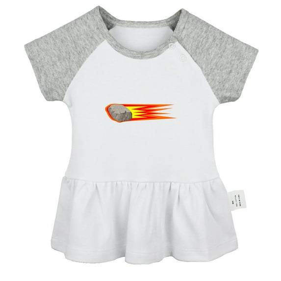Nature Meteor Pattern Dresses For Baby, Newborn Babies Skirts, Infant Princess Dress, 0-24M Kids Graphic Clothes (Gray Raglan Dresses, 6-12 Months)