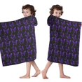 thumbnail image 4 of Purple Butterfly Pattern Hooded Bath Towel，50"x30" for Ages 3 To 12 Kids, Quick Dry Lightweight Soft Microfiber Hood Beach Towel Cover Up for Kids, 4 of 7