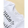 thumbnail image 5 of Bagilaanoe 3pcs Newborn Baby Girl Short Pants Set Short Sleeve Letter Print Romper Tops + Shorts + Headband 3M 6M 12M 18M Infant Casual Summer Outfits, 5 of 9