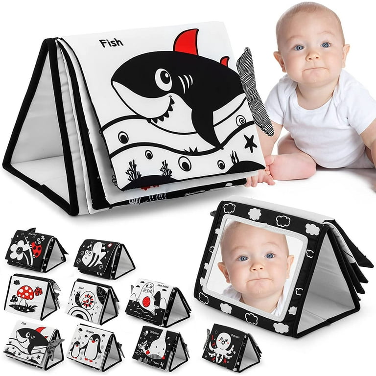 Sensory Cloth Book High Contrast Baby Toys 0 12 Months Newborn Crib Toys  Black and White Animal Cloth Books Montessori Baby Book