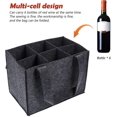 thumbnail image 5 of 6-Bottle Wine Box Water Bottle Holder Wine Storage Bag Bottle Basket Bottle Bag 6 Bottles Father's Day Gifts with Divider Felt Insulated Bottle, 5 of 5