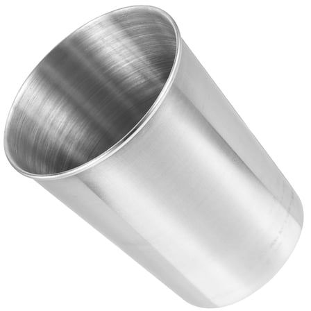 HEALEEP 1Set Metal Tea Cup Stainless Steel Cup Silver Round 180ml For Breakfast