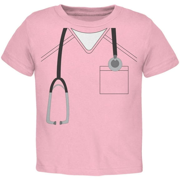 Halloween Doctor Scrubs Costume Light Pink Toddler T-Shirt - 3T