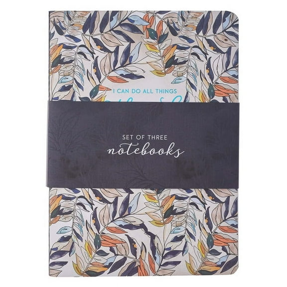 Notebook Set Large Through Christ Navy Floral (Other)