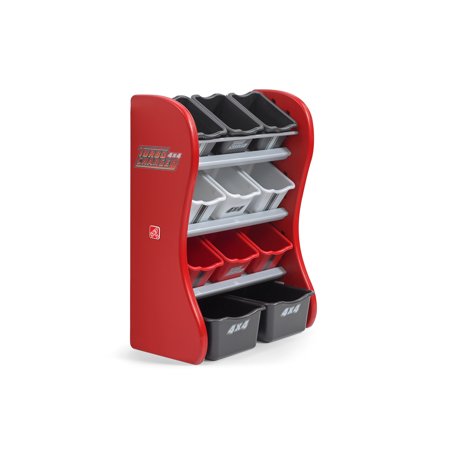 Step2 Turbo Charged Storage Bin Organizer, Red with 11 portable bins