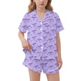 thumbnail image 2 of DJDLJWCJ 2 Piece Outfit Sets for Girl Girls Floral Graphic Tee Shirt with Elastic Waist Shorts Set Purple Size 7-8Years, 2 of 8
