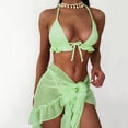 thumbnail image 3 of Yokua Women Three Piece Sexy Spaghetti Strap High Cut Thong Swimsuit Push Up Swimwear, 3 of 15