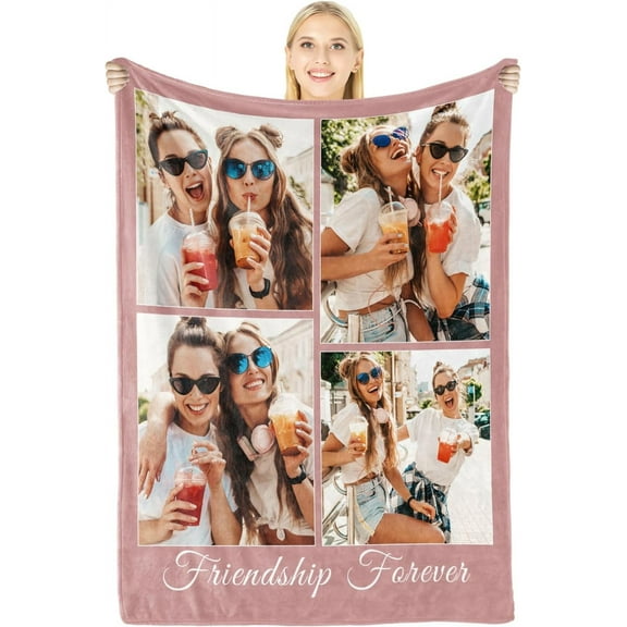 Custom Blanket with Picture Personalized Spotify Music Cover Gifts for Boyfriend Girlfriend, Anniversary Memorial Photos Gifts for Him Her Couple, Customized Christmas Valentines Day Birthday Gifts