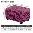 thumbnail image 7 of Xixirimido Zebra Stripe Pink Pattern Ottoman Slipcover Form-Fit Stretch Footstool Cover for Leather/Fabric Ottomans, Non-Slip Bottom & Living Room/Bedroom Use, Small, 7 of 7