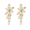 thumbnail image 1 of Pendientes clásicos para niñas, pendientes de cristal delicados para mujer, pendientes de zirconia cúbica grande para perforación, 1 of 7
