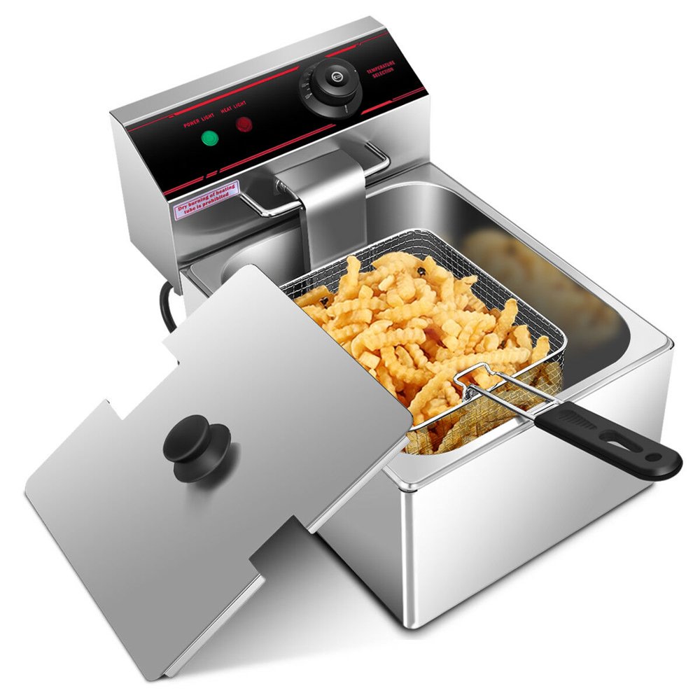 Gymax 2500W Deep Fryer Electric Commercial Tabletop Restaurant Frying w/ Basket Scoop Walmart