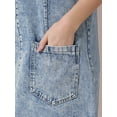thumbnail image 5 of INSPIRE CHIC Women's Dress Denim Overalls Loose Casual Sleeveless Pinafore Mini Dresses Light Blue M, 5 of 6