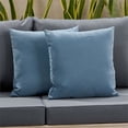 thumbnail image 2 of Afuera Living Outdoor Square Fabric Pillow in Dusty Blue (Set of 2), 2 of 10