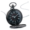 thumbnail image 2 of Reloj de bolsillo, collar de cuarzo negro con esfera de 47 mm, 2 of 5