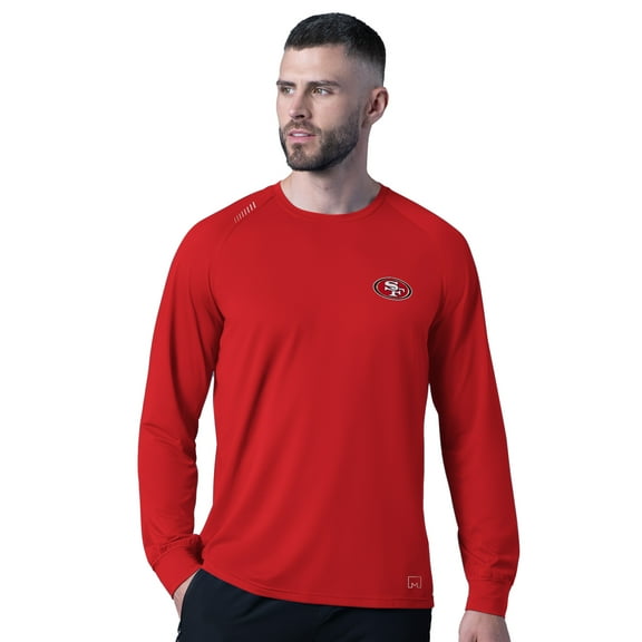Men's MSX by Michael Strahan Red San Francisco 49ers Forward Long-Sleeve T-Shirt
