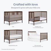 Dream On Me Synergy 5 in 1 Convertible Crib in Walnut Brown, Greenguard Gold Certified