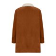 thumbnail image 5 of BLTIBY Women Jacket Coat Fall Winter Retro Solid Color Suede Lamb Suede Composite Button Thicked Long Loose Cardigan Overcoat Long Sleeve Tops with Pockets Coffee M, 5 of 7