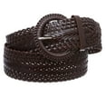 thumbnail image 2 of 2 Inch Wide Genuine Leather Braided Woven Round Belt, 2 of 3