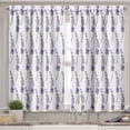 thumbnail image 2 of Ambesonne Violet Valance & Curtain, Isolated Lavenders Layout, 55"x36", White Mauve Khaki, 2 of 7