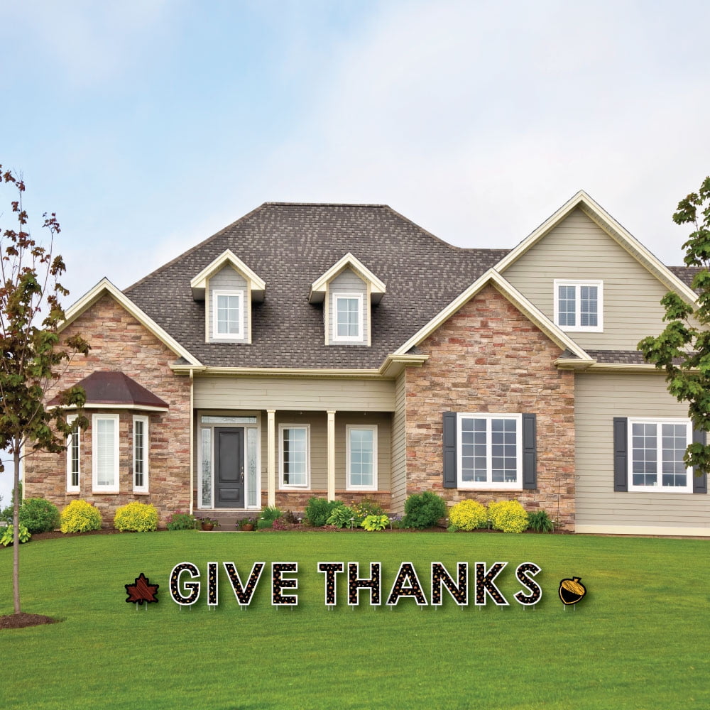 Give Thanks Yard Sign Outdoor Lawn Decorations Thanksgiving