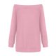 thumbnail image 5 of Moda mujer Color sólido manga larga Pullove fuera del hombro camisa suéter Tops Pompotops FGAJ20264, 5 of 6