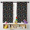 thumbnail image 5 of Blackout Kids Curtains,Black Colorful Skull Mushroom Pattern Childrens Insulated Curtains Set Of 2,Bedroom Essentials,Toddler Room Decor 42x54in(106x137cm), 5 of 5