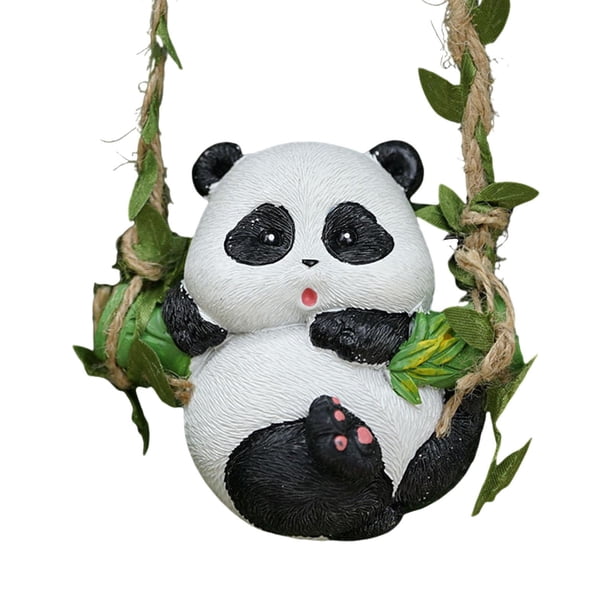 Bonita estatua colgante de hada para jardín, estatua creativa para exteriores. Panda