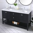 thumbnail image 2 of Elegant Decor Metropolis 60" Double Sink Marble Top Bathroom Vanity in Black, 2 of 15