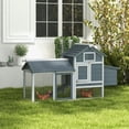 thumbnail image 3 of Barara King Large Chicken Coop, Chicken Coop, Outdoor Hen House,59" Small Wooden Chicken coop Hen House Poultry Cage with 2 Doors, Nesting Box and Removable Tray, Grey, 3 of 13