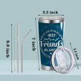 thumbnail image 2 of Friendship Gift Best Friends 20oz Stainless Steel Tumbler with Lid and Straw Side By Side Or Miles Apart Best Friends Will Always Be Connected Bby Heart (Friends-Side by Side), 2 of 6