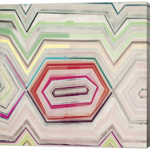 Great Art Now Aqua Zig Zag IV by Bellissimo Art, Canvas Wall Art, 12W x 12H