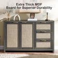 thumbnail image 6 of OAKHAM Rattan Sideboard Buffet, 3 Drawer Storage Cabinet for Living Room, Entryway, Midnight Oak, 6 of 7