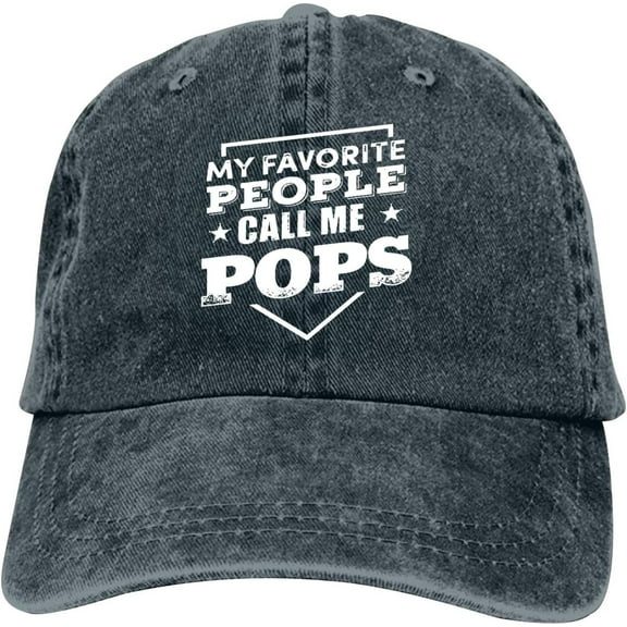 My Favorite People Call Me Pops Baseball Cap Vintage Adjustable Washed Hats Cowboy Hats Denim Dad Hat for Men Women Boy Girl