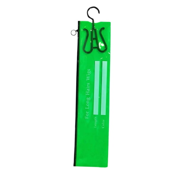 Bolsa de almacenamiento para extensiones de cabello, transparente, resistente al polvo y portátil, protección para pelucas. S Verde